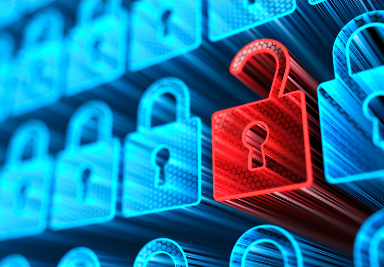 Concept de cybersécurité et de confidentialité sur Internet. Illustration 3d de stockage