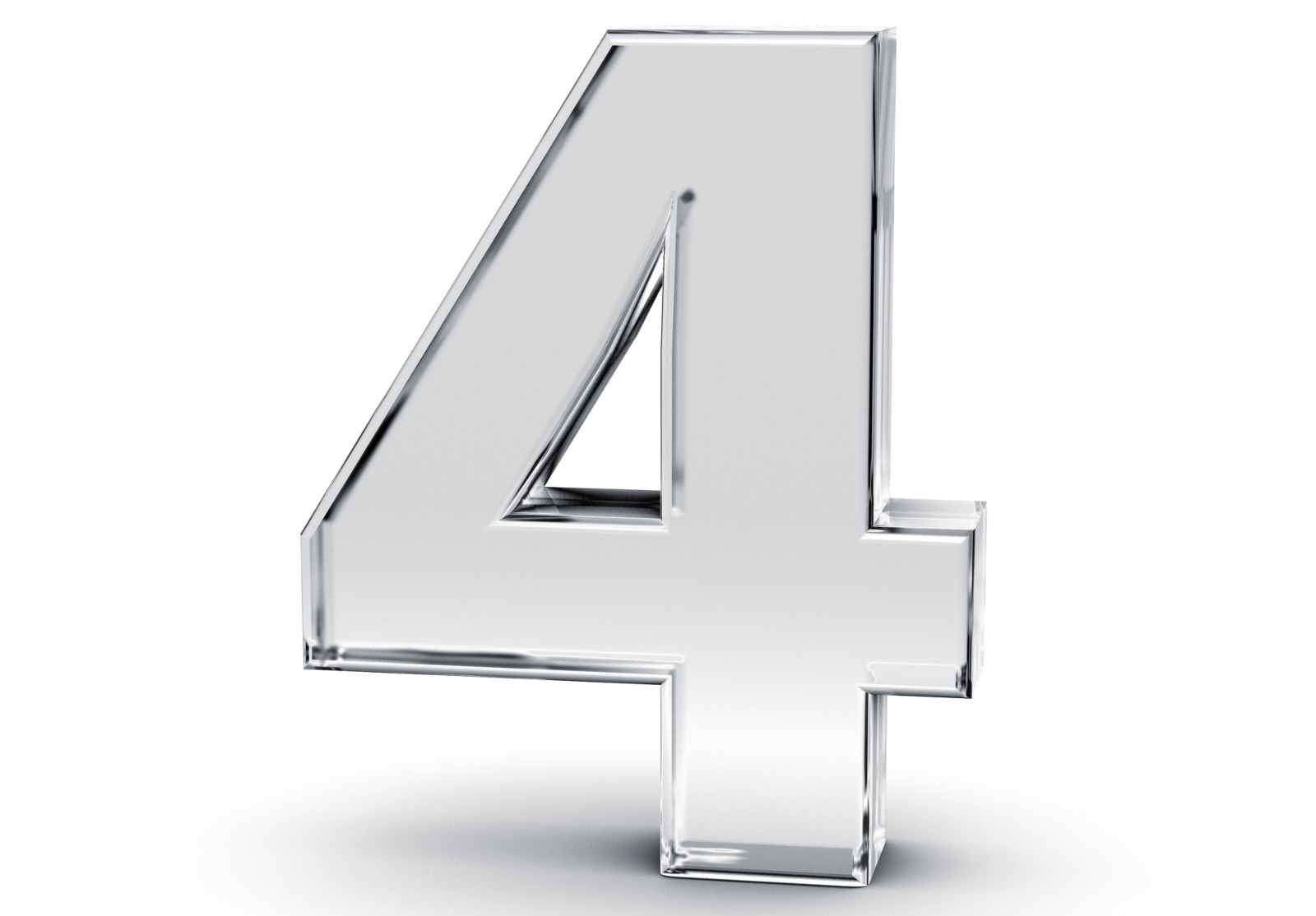 Numéro 4 en 3D sur un fond blanc.