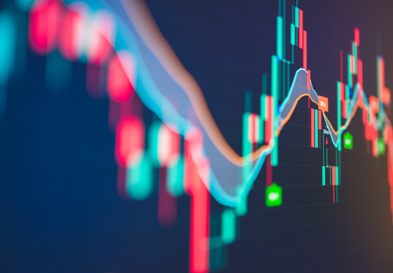 Un graphique de la Bourse présentant de la volatilité.