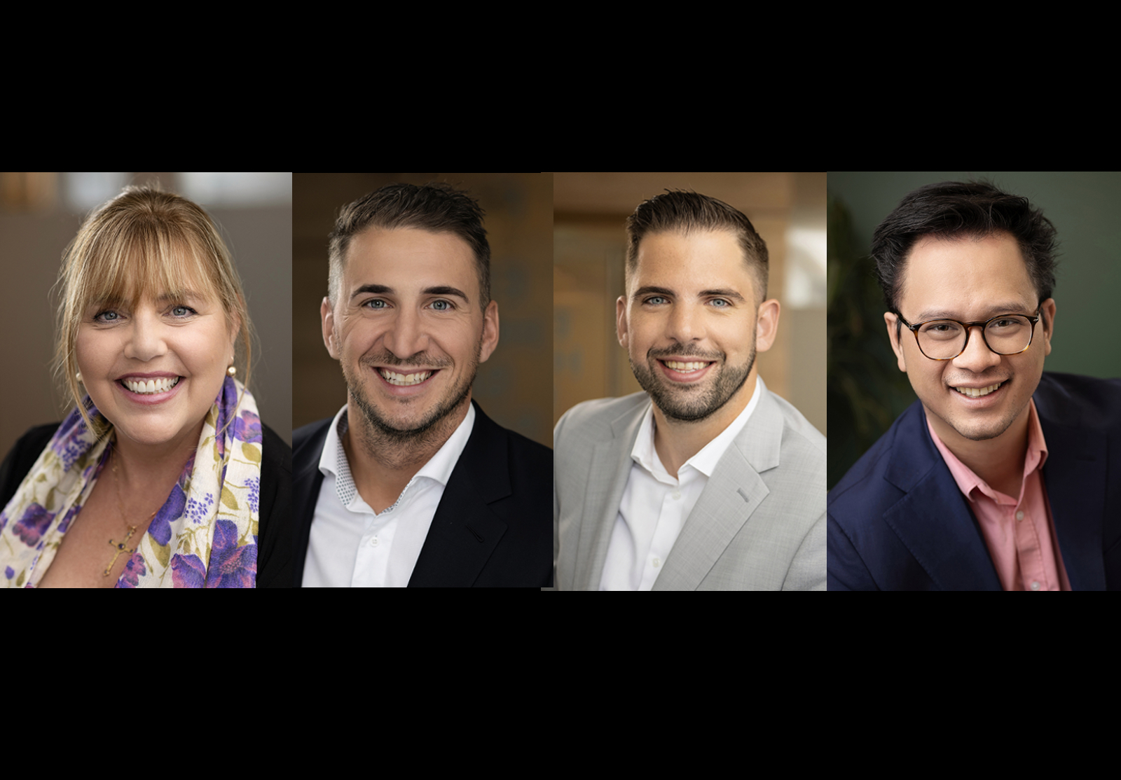 Photo des Fellows de l'Institut de planification financière 2024-2025, Natalie Hotte, Jean-Sebastien Jutras, Jean-Philippe Vézina et David Truong.