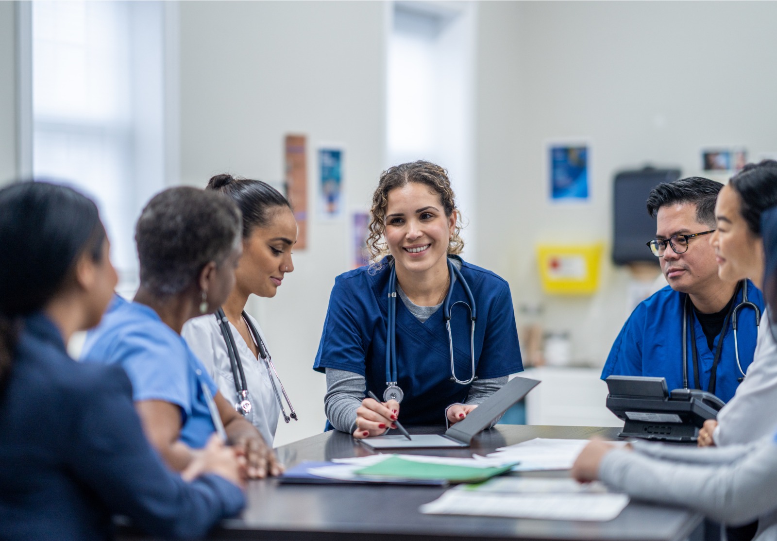 Réunion de l'équipe médicale.
