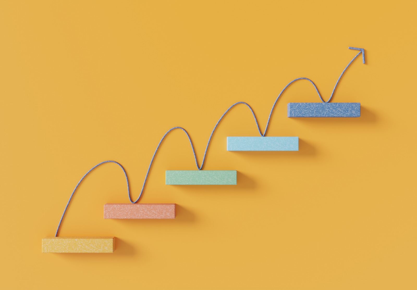 Flèche montant dans les escaliers.