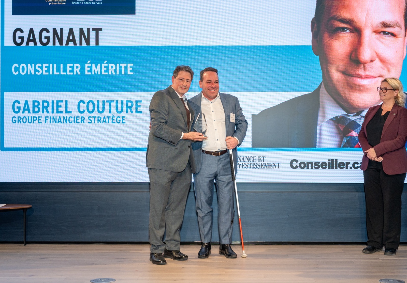 Photo prise à l'occasion du Concours Les conseillers à l'honneur! - 2025. On y voit Richard Cloutier et Gabriel Couture.